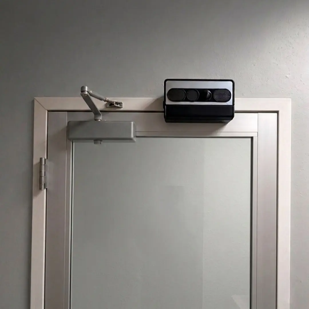HavenLock Gen4 above a glass door