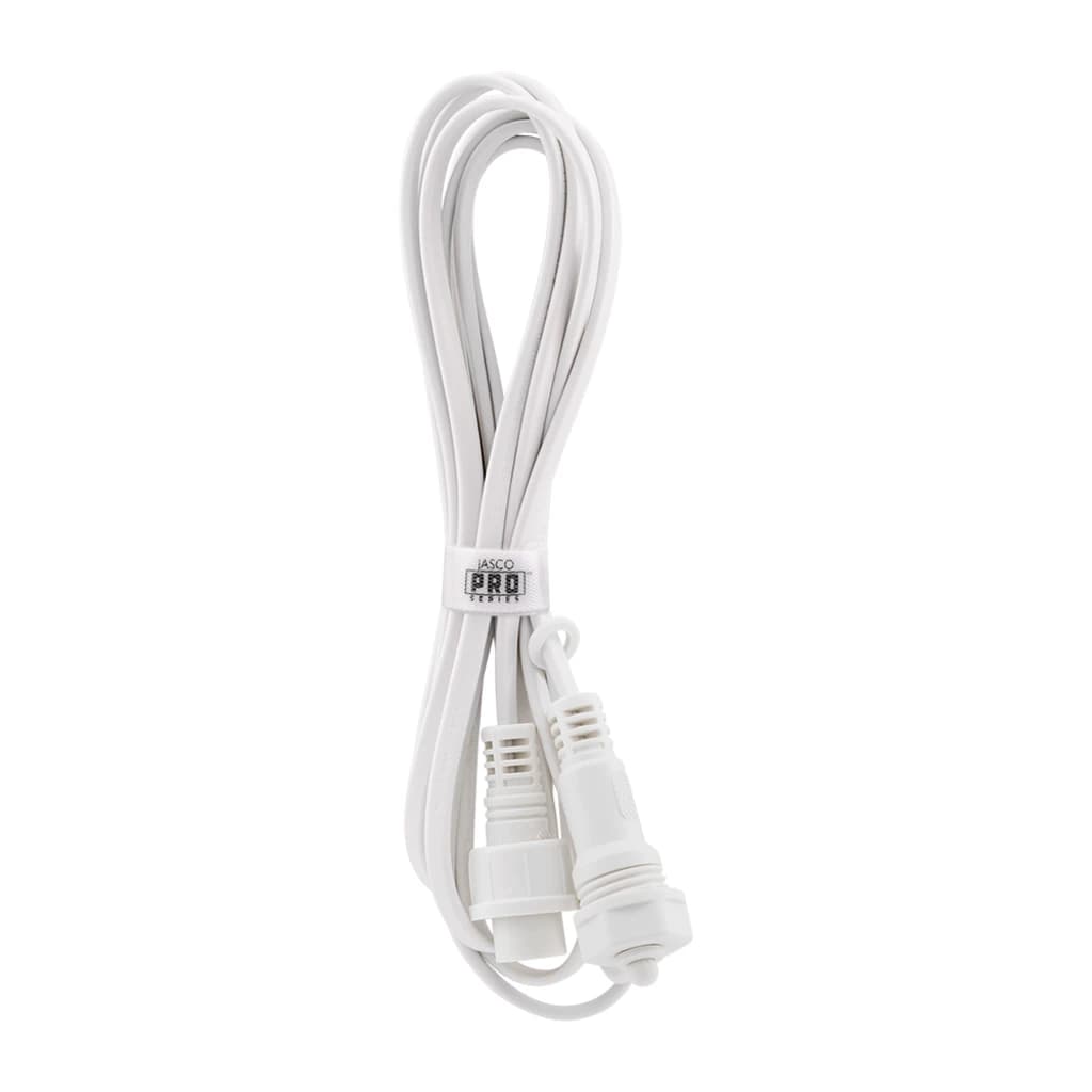 Two-pack of JascoPro 10 ft white under-eave light extension cables with no lights